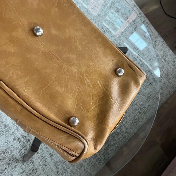 Vintage Samsonite Tan Leather Duffel Business Casual Travel Bag - Picture 9 of 13